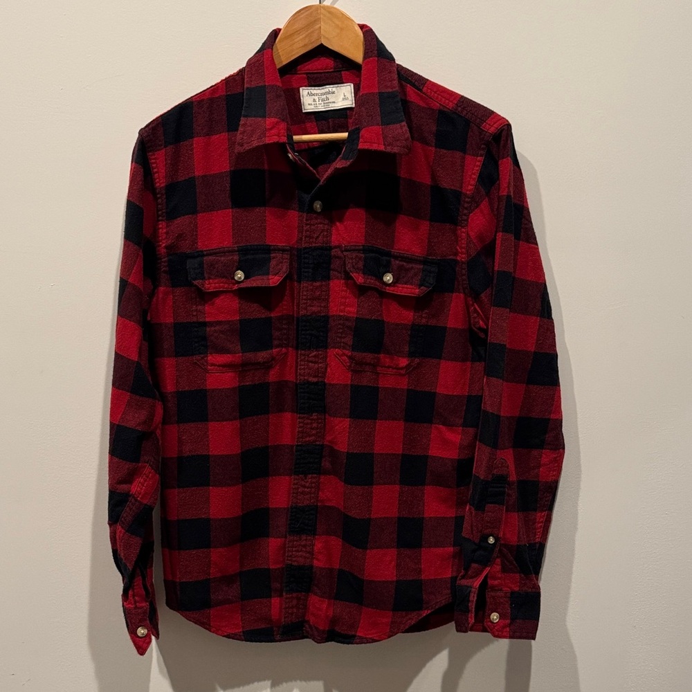 Abercrombie & Fitch Red and Black Checkered Shirt
